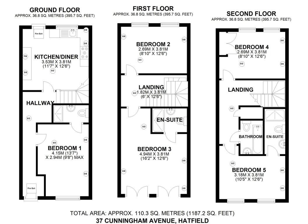 5 bedroom house for rent Cunningham Avenue Hertfordshire, AL10 9LR UniHomes
