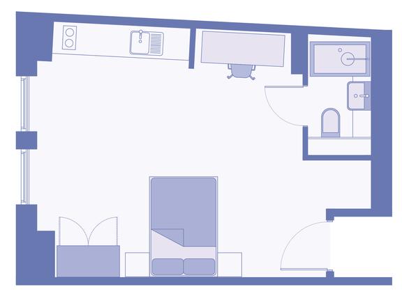 1 bedroom student apartment in City Centre, Leeds