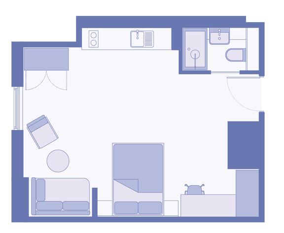 1 bedroom student apartment in City Centre, Leeds