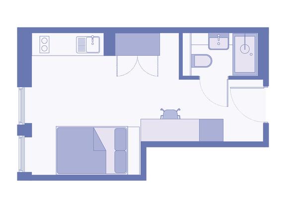 1 bedroom student apartment in City Centre, Leeds