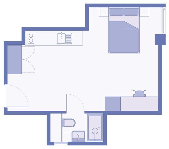 1 bedroom student apartment in City Centre, Leeds