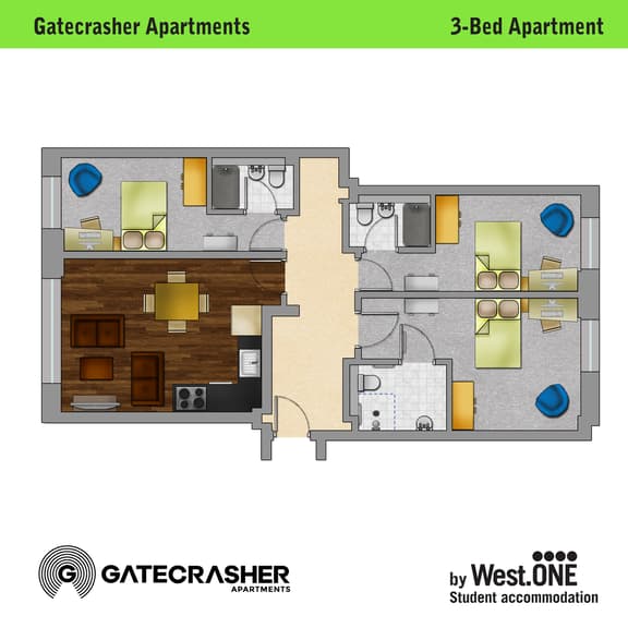 3 bedroom student apartment in City Centre, Sheffield