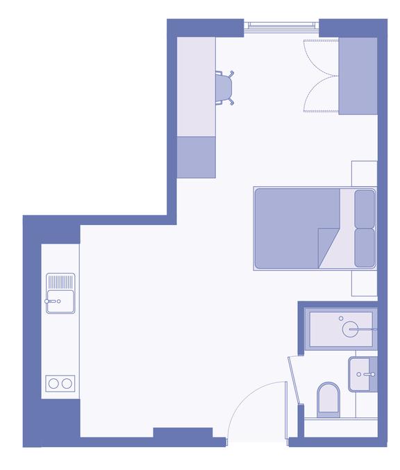 1 bedroom student apartment in City Centre, Leeds